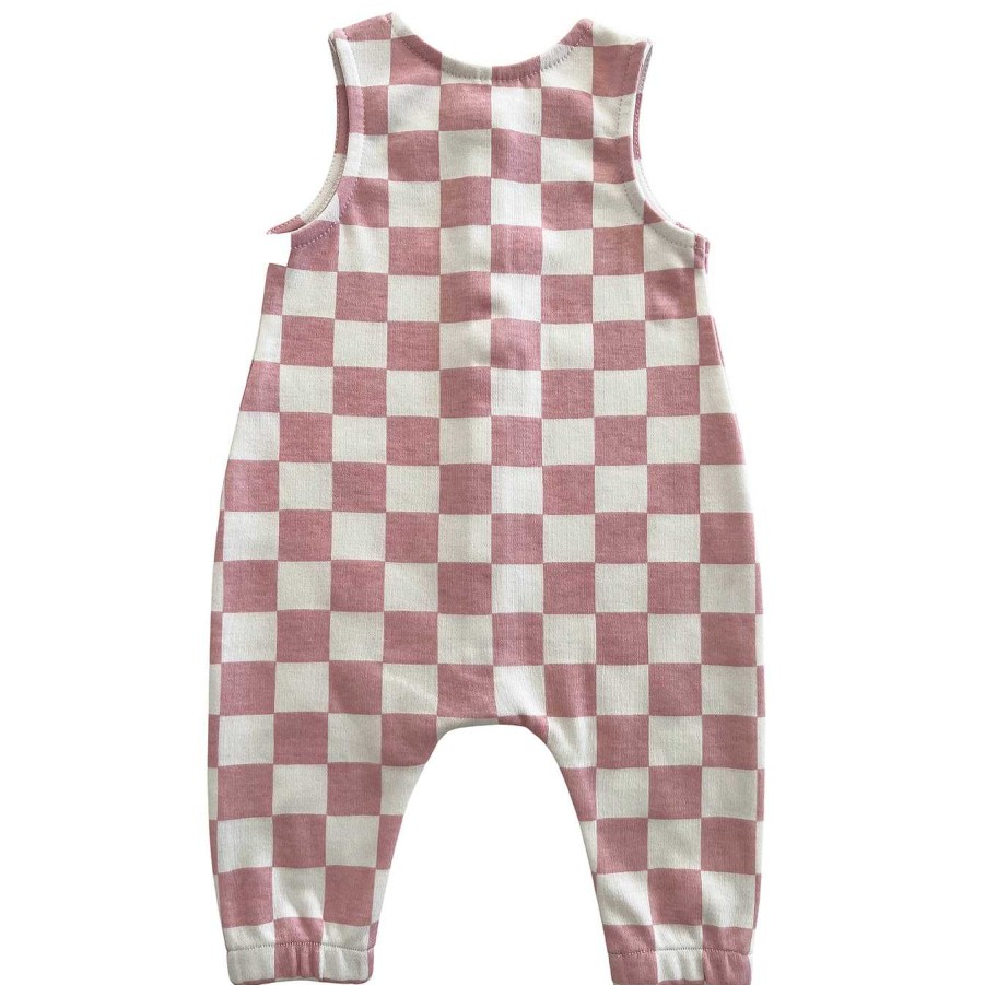 Girl SIIX Collection | Strawberry Shortcake Checkerboard / Organic Bay Jumpsuit