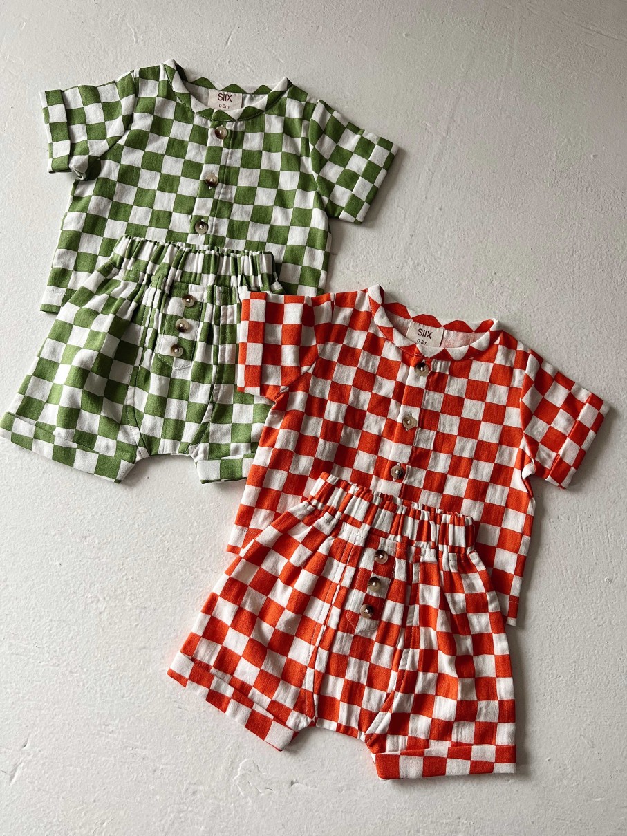 Boy SIIX Collection | Tangerine Checkerboard / Organic Finley Set