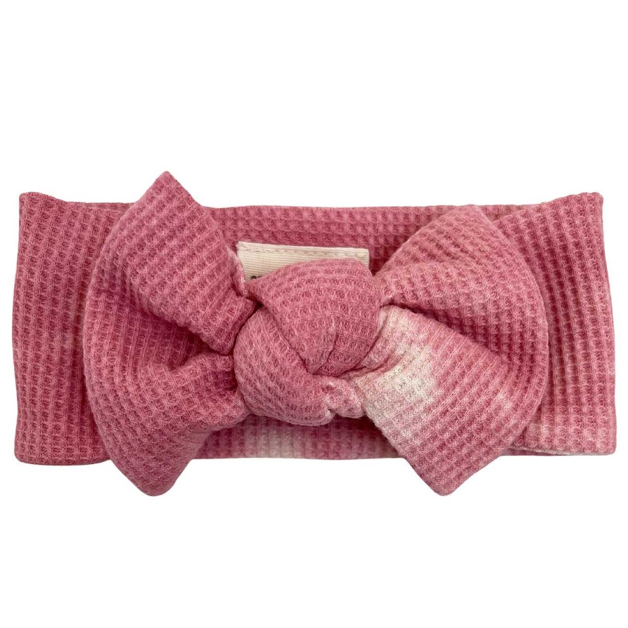 Girl SpearmintLOVE | Organic Waffle Knot Bow, Orchid Pink Tie Dye