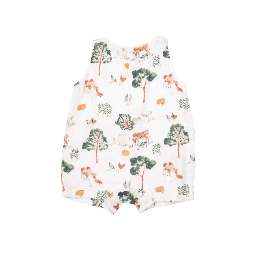 Boy Angel Dear | Shortie Romper, Farm Friends