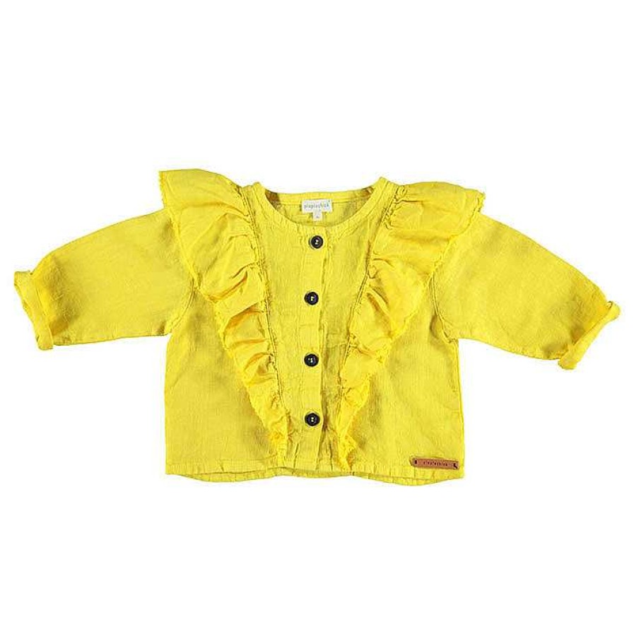 Girl Piupiuchick | Jacket With Frills, Yellow