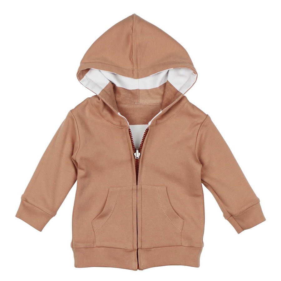 Boy L'ovedbaby | Organic Reversible Hoodie, Adobe