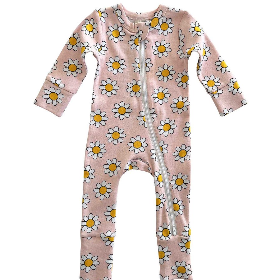 Girl SIIX Collection | Daisy Pop Taffy / Organic 2-Way Zip Romper