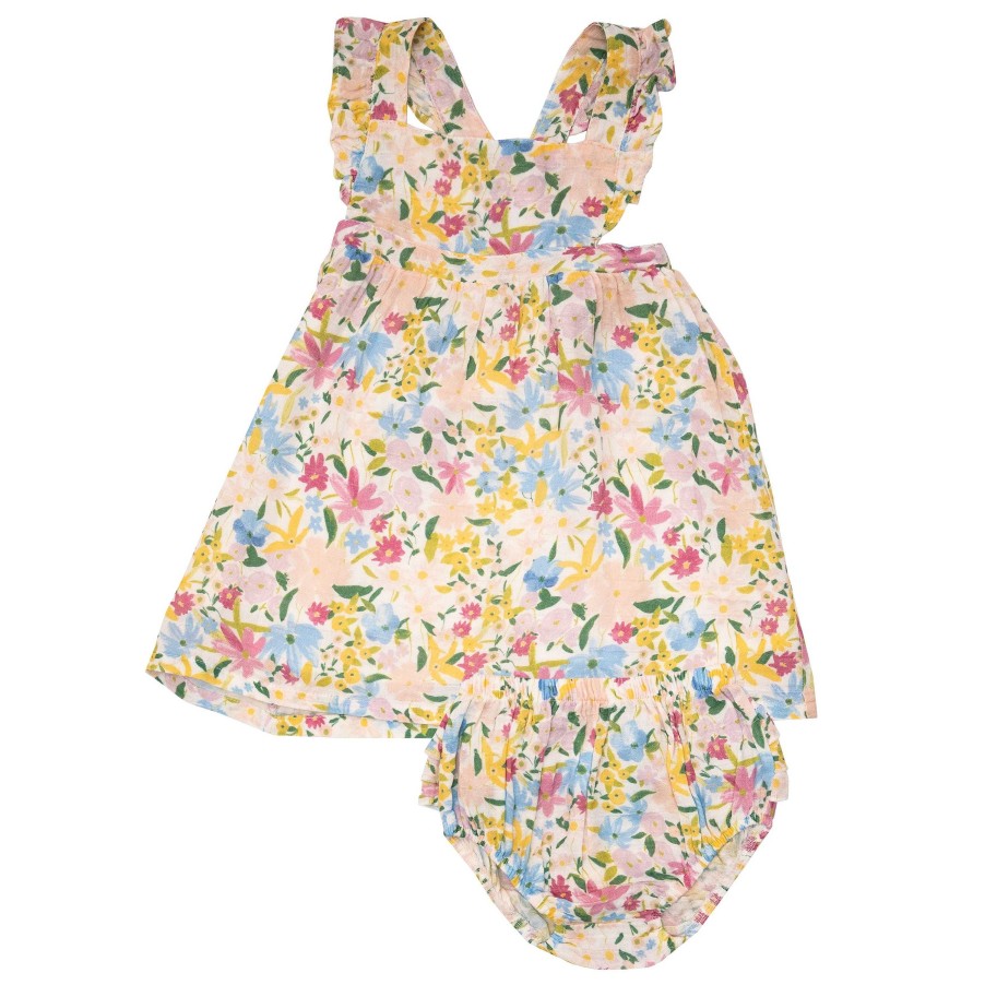 Girl Angel Dear | Pinafore Top & Bloomer Set, Multi Floral