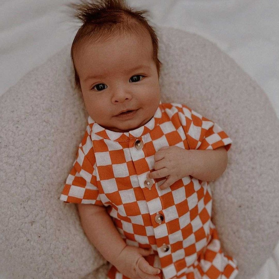 Boy SIIX Collection | Tangerine Checkerboard / Organic Finley Set