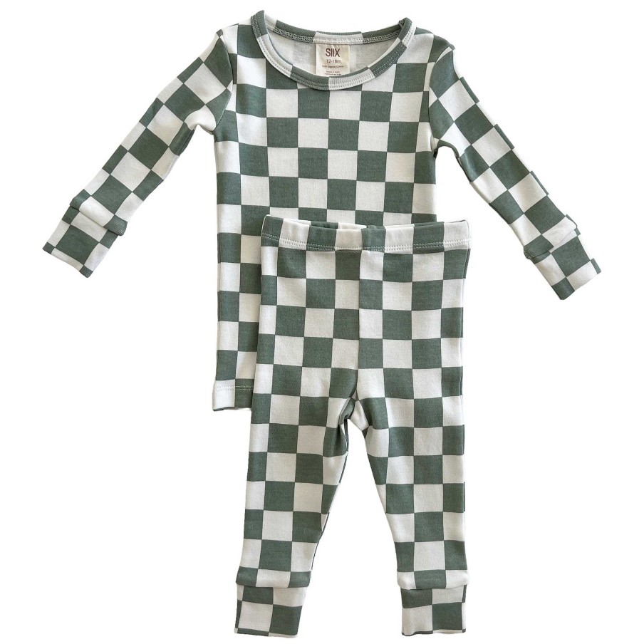 Girl SIIX Collection | Matcha Milkshake Checkerboard / Organic 2-Piece Set