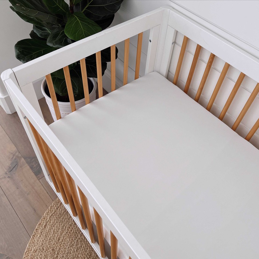 Baby Stuff SpearmintLOVE | Stretch Mini Crib Sheet, White