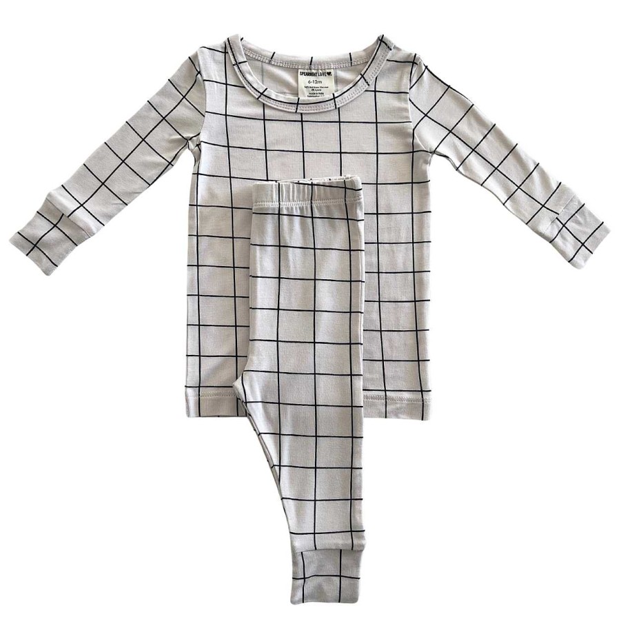 Boy SpearmintLOVE | 2-Piece Set, Natural/Black Windowpane