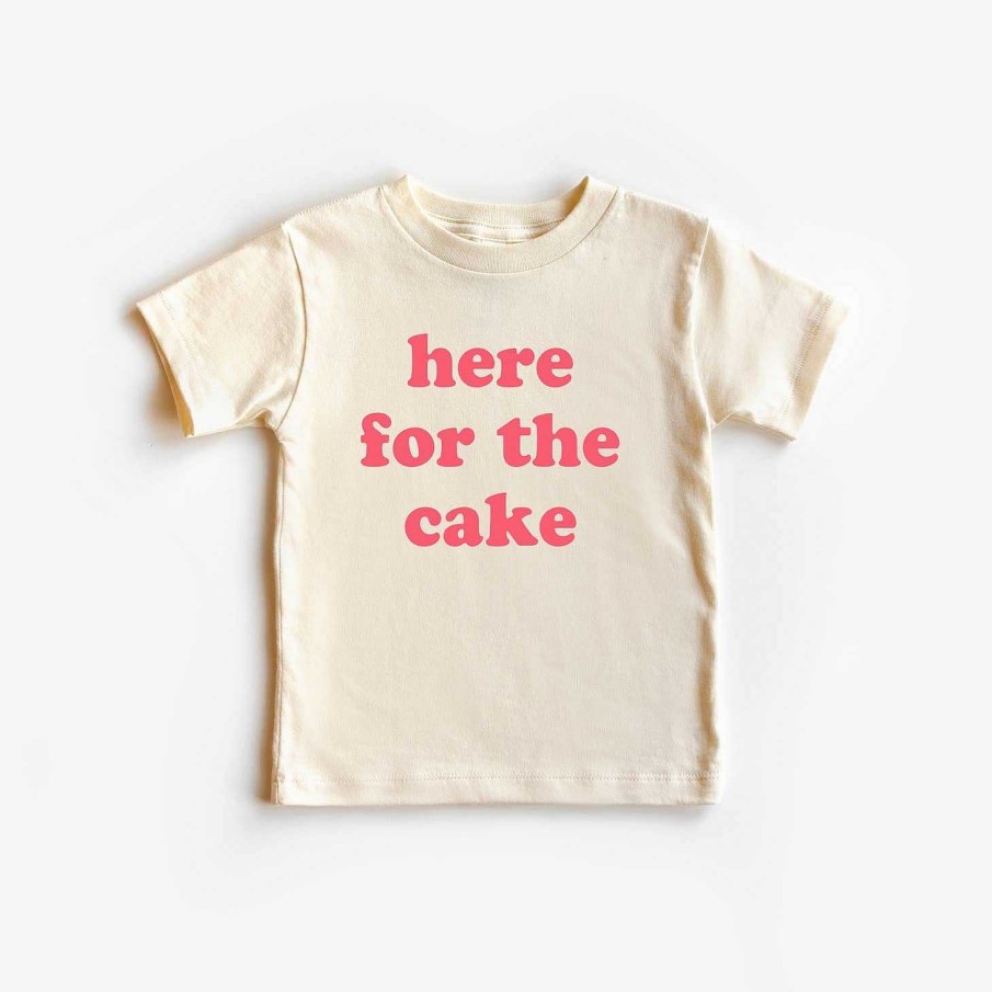 Boy Benny & Ray Apparel | Kid'S Graphic Short Sleeve Tee, Here For The Cake Natural/Coral