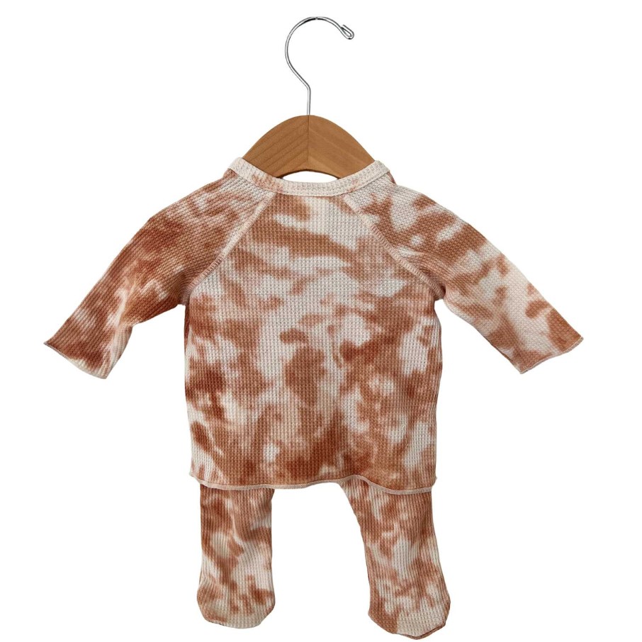 Girl SpearmintLOVE | Organic Waffle Kimono & Pant Set, Spice Tie Dye