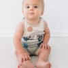 Boy L'ovedbaby | Applique Tank & Bike Short Set, Seafoam Camper