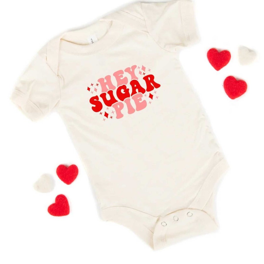 Boy The Juniper Shop | Hey Sugar Pie Stars Short Sleeve Bodysuit, Cream