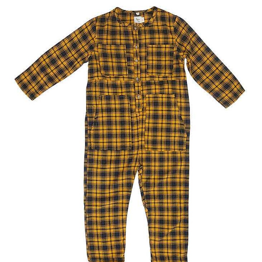 Girl Nico Nico | Atticus Jumpsuit, Mustard Plaid