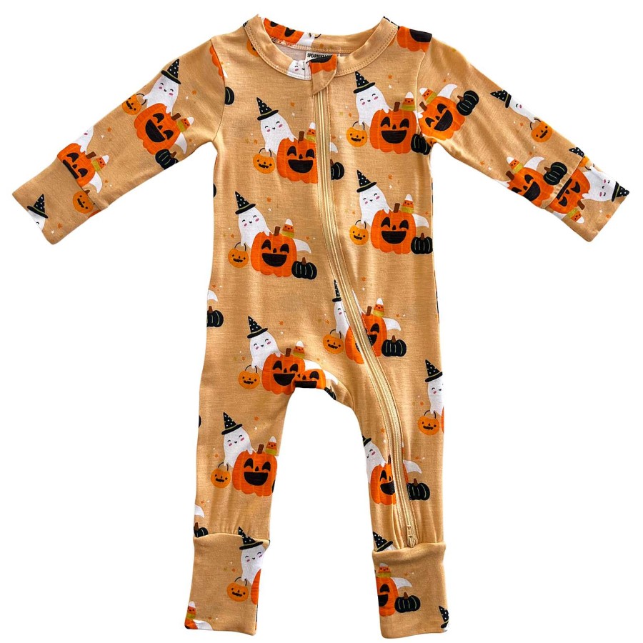 Girl SpearmintLOVE | 2-Way Convertible Zip Romper, Halloween Cluster