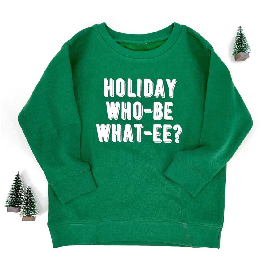 Girl The Wishing Elephant | Holiday Who-Be What-Ee Kids Sweatshirt, Green