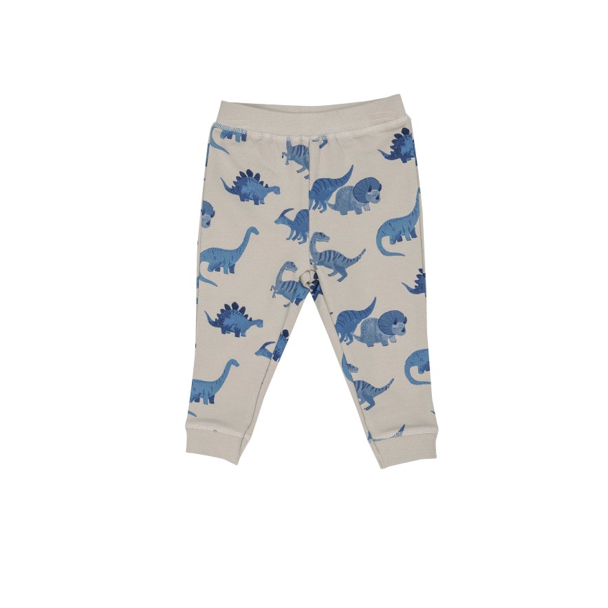 Boy Angel Dear | French Terry Hoodie & Jogger Set, Blue Dinos