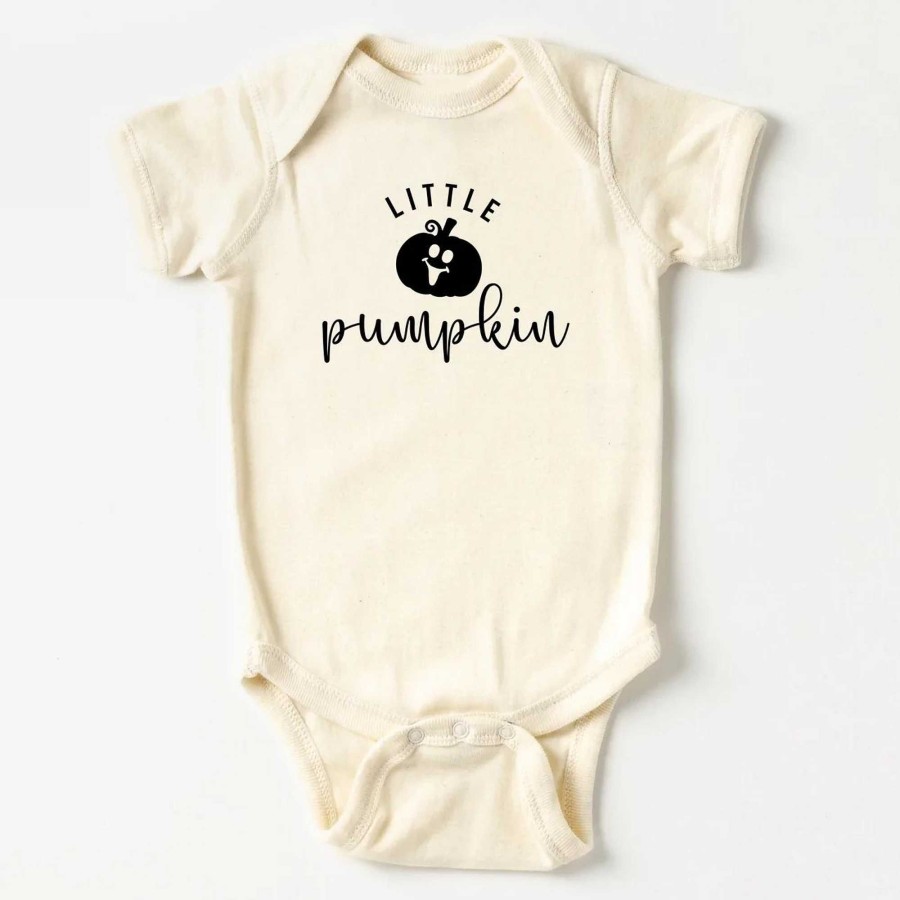 Boy The Juniper Shop | Little Pumpkin Short Sleeve Bodysuit, Cream