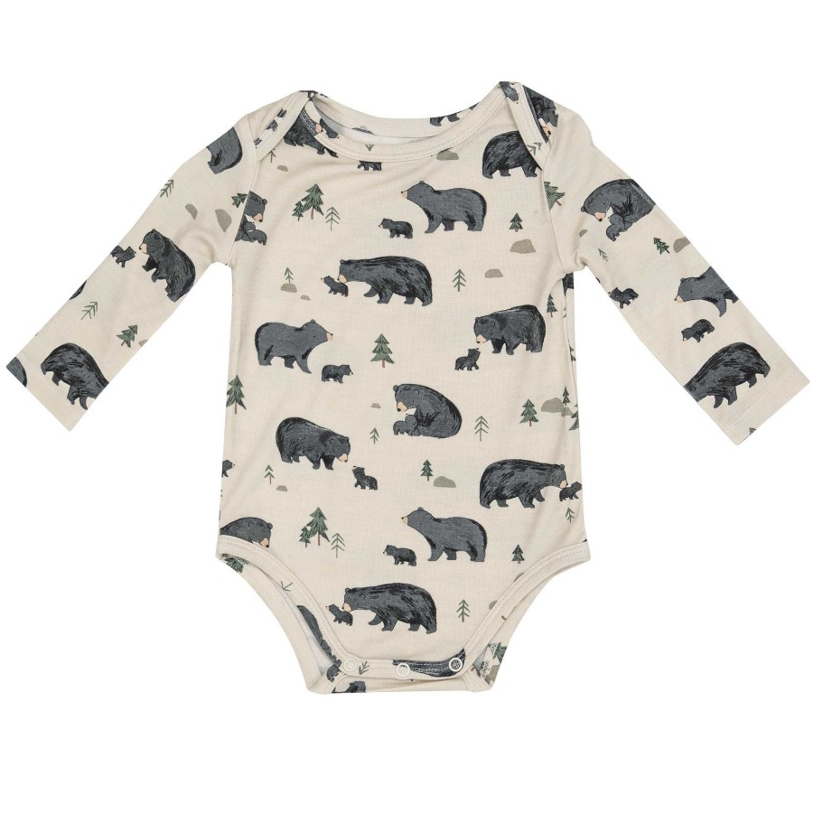 Boy Angel Dear | Long Sleeve Bodysuit, Black Bear