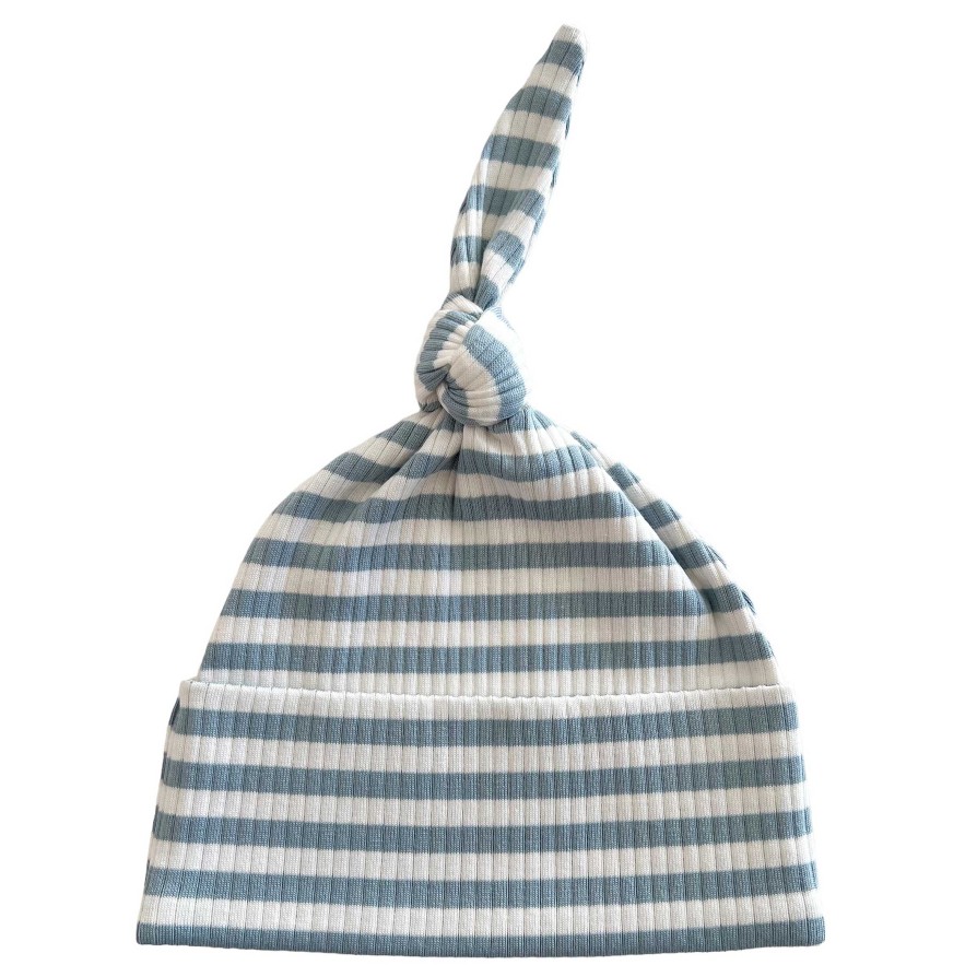 Boy SIIX Collection | Dusty Blue Stripe / Organic Ribbed Beanie