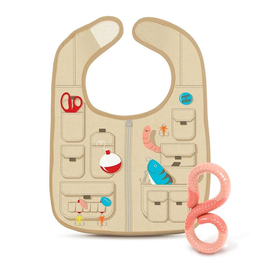 Girl Fred & Friends | Dressed To Spill Bib & Teether Set, Fisherman