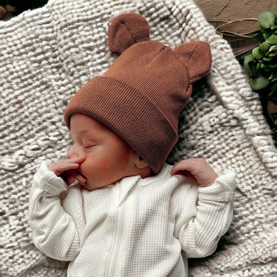 Accessories SpearmintLOVE | Baby'S First Hat, Sandalwood Bear