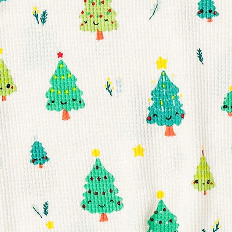 Boy Angel Dear | Waffle Henley Romper, Christmas Tree