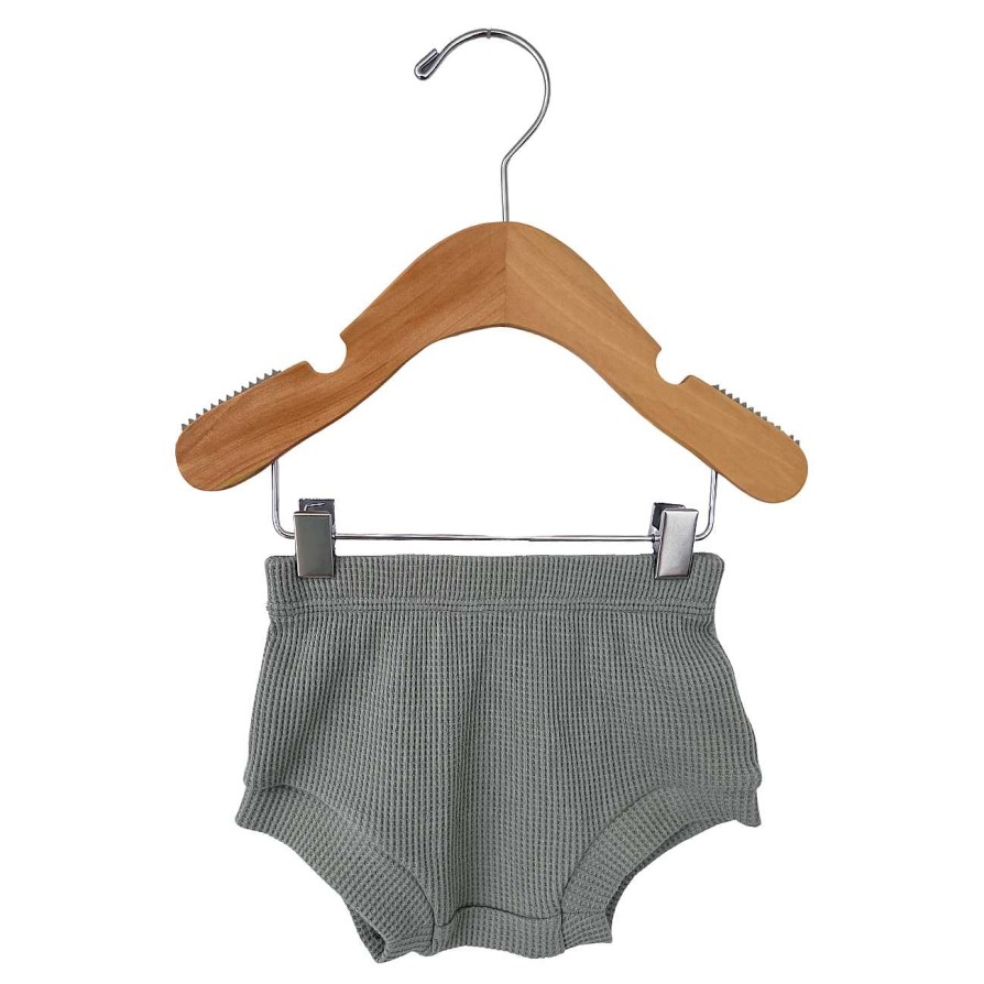 Boy SpearmintLOVE | Organic Cotton Waffle Shorts, Mountain Green