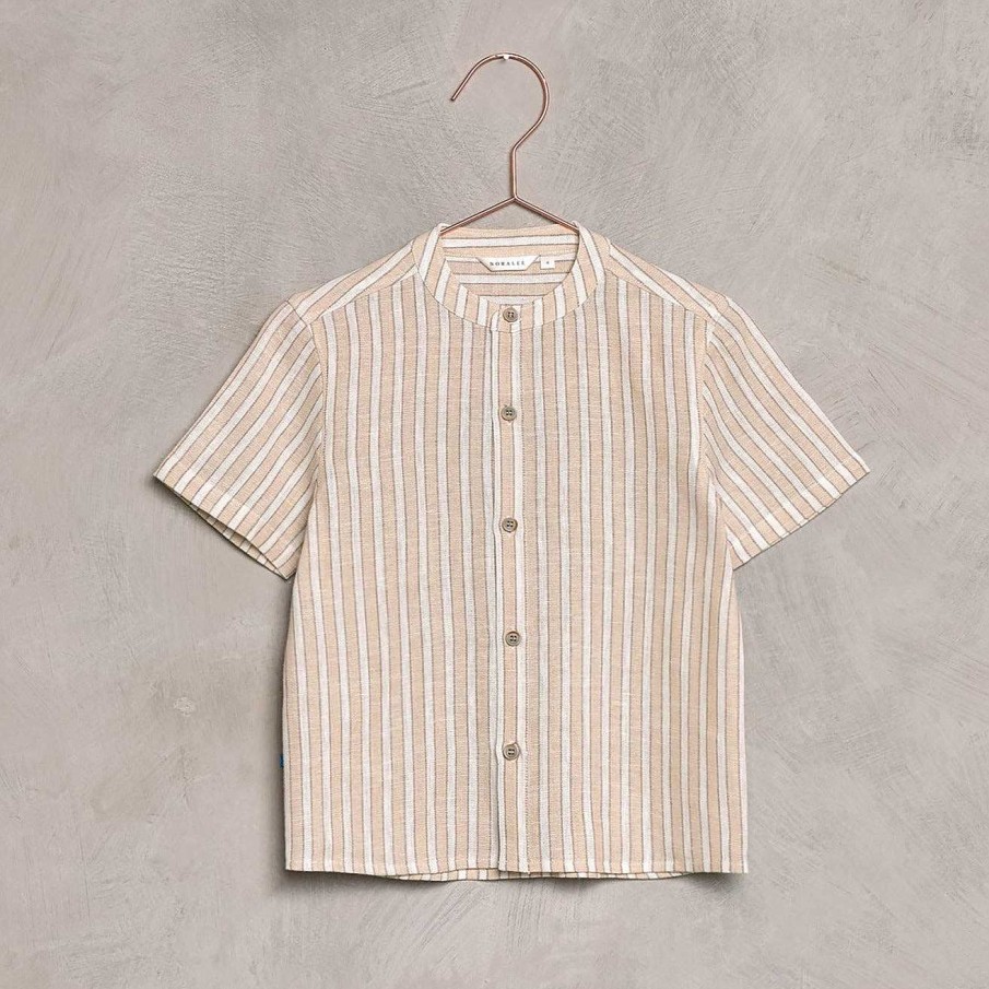 Boy Noralee | Archie Shirt, Ecru/Cafe Stripe