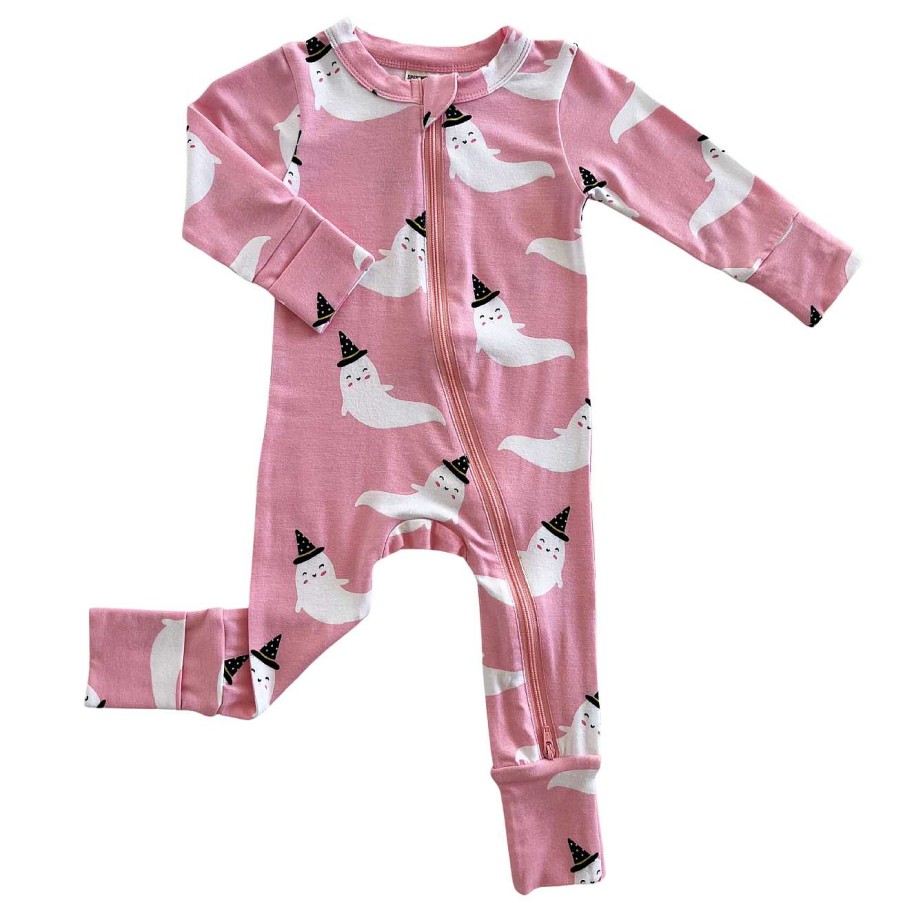 Girl SpearmintLOVE | 2-Way Convertible Zip Romper, Pink Ghost