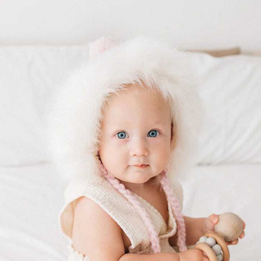 Accessories Huggalugs | Fur Trimmed Bonnet, Blush