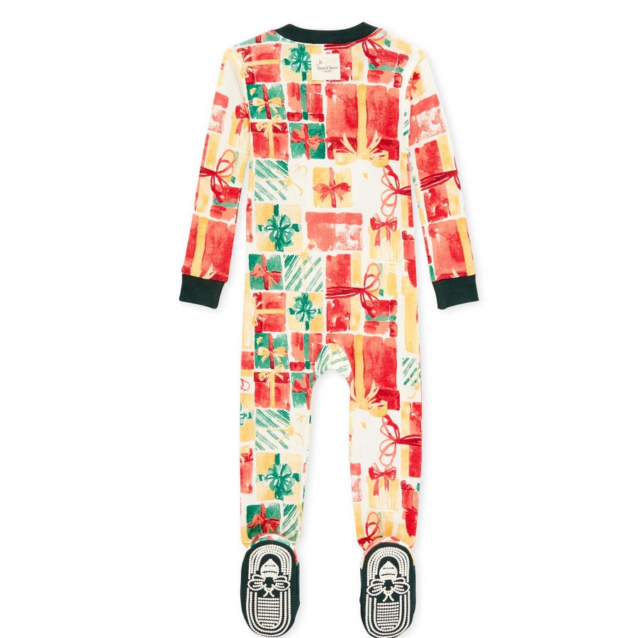 Boy Burt's Bees Baby | Organic Zip Footie, All Wrapped Up