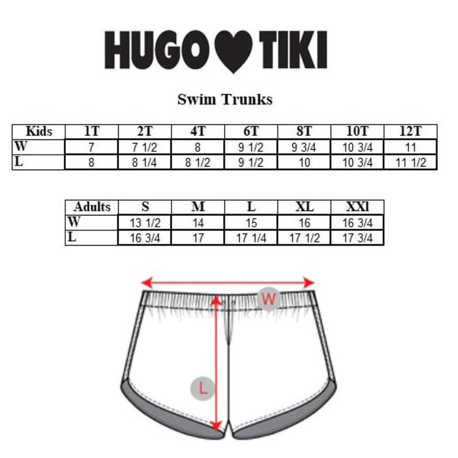 Boy Hugo Loves Tiki | Swim Trunks, Brown Canguro