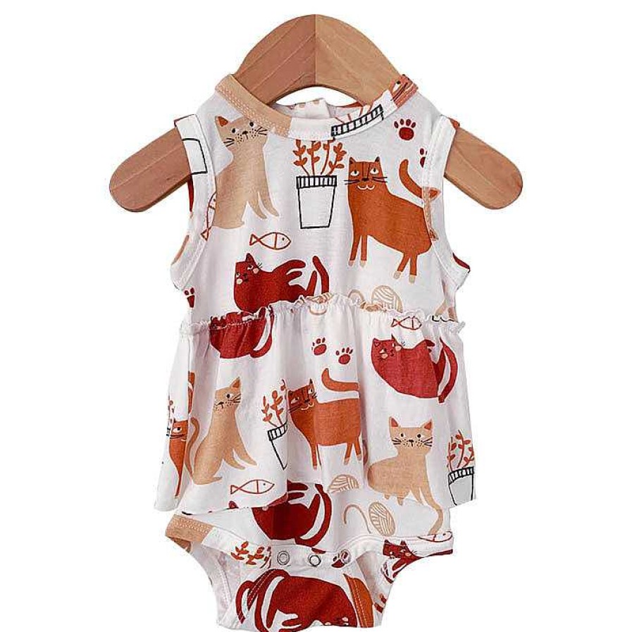 Girl SpearmintLOVE | Sleeveless Skirted Bodysuit, Cats