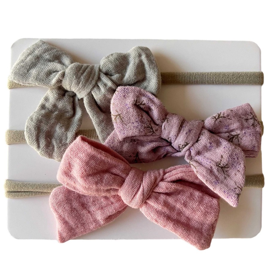 Girl Sold by SpearmintLOVE | 3-Pack Nylon Bows, Luna