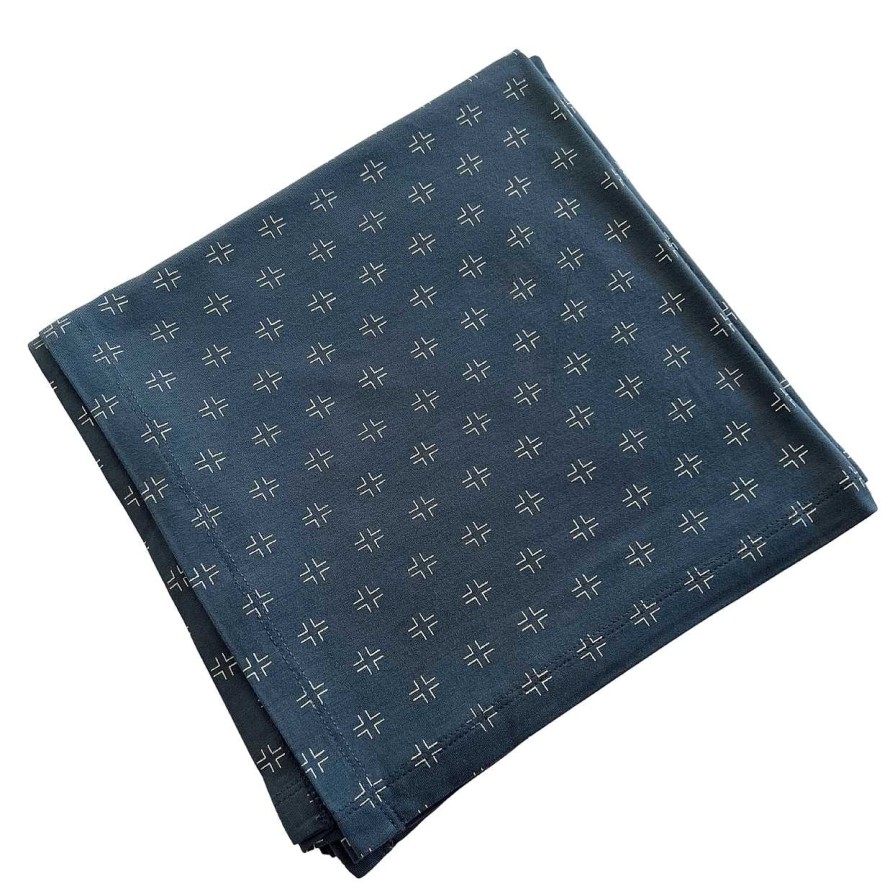 Baby Stuff SpearmintLOVE | Stretch Swaddle Blanket, Steel Blue Geo