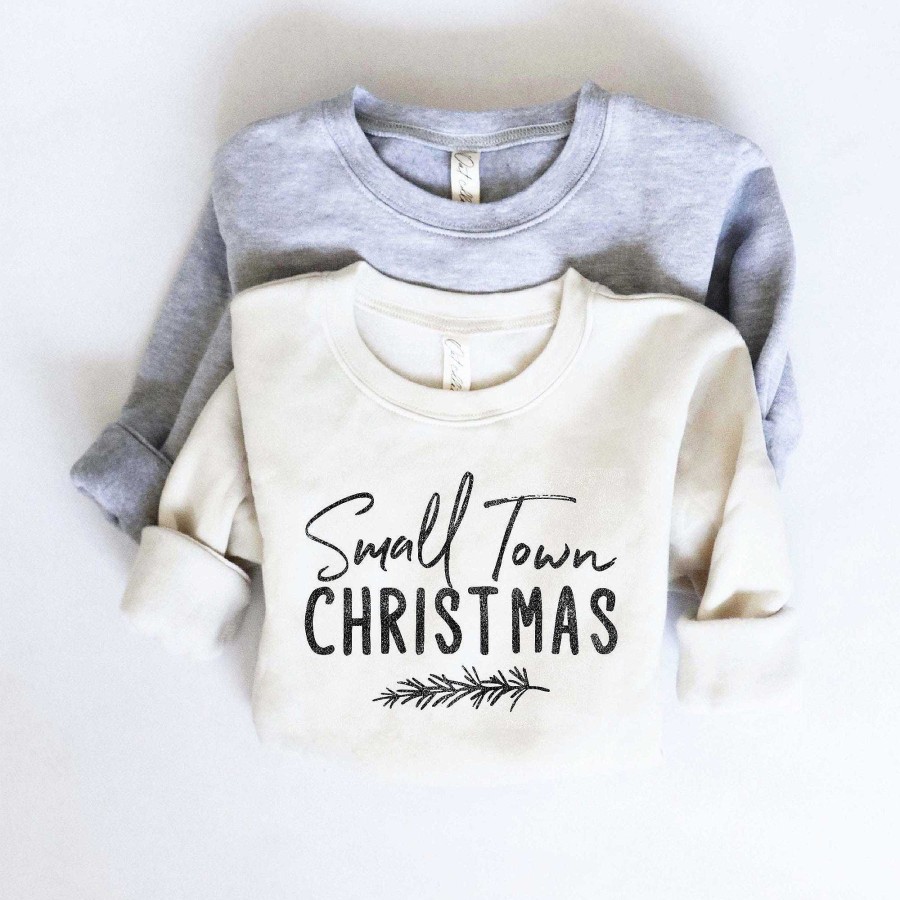 Boy Oat Collective | Small Town Christmas Toddler Graphic Sweatshirt, Heather Dust