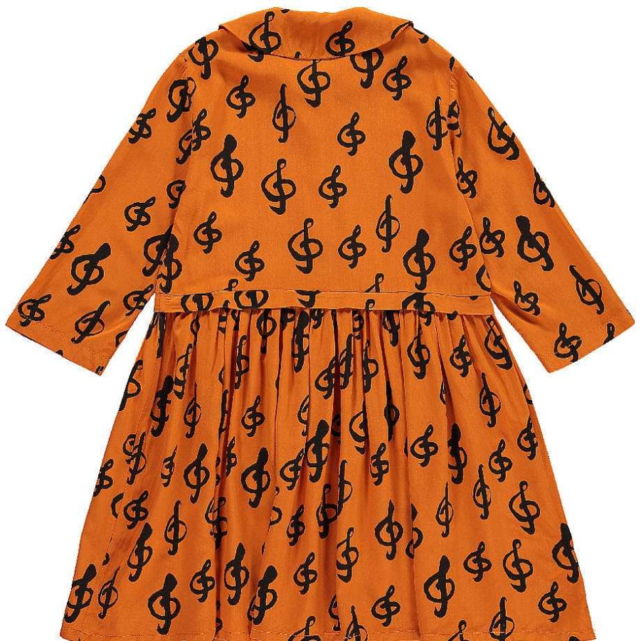 Girl Beau Loves | Oversized Collar Dress, Orange Music