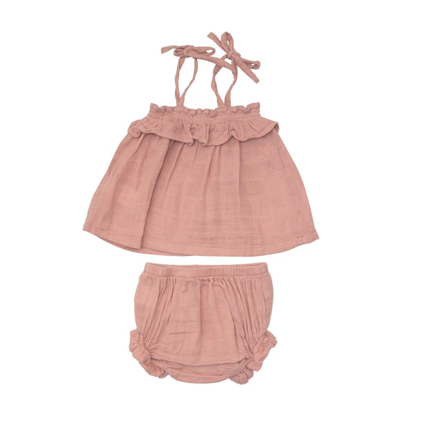 Girl Angel Dear | Ruffle Top & Bloomer, Dusty Rose