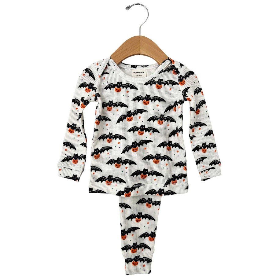 Boy SpearmintLOVE | Organic Waffle 2-Piece Set, Trick Or Treating Bat