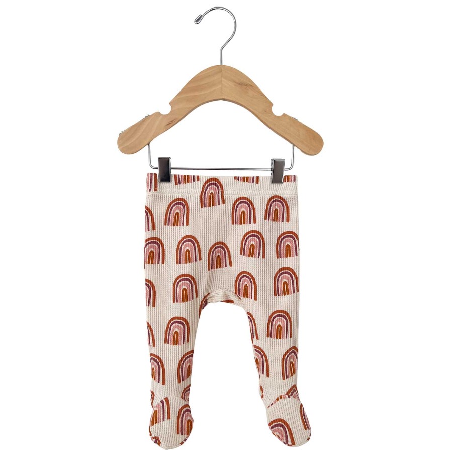 Boy SpearmintLOVE | Organic Waffle Kimono & Pant Set, Rust Rainbow