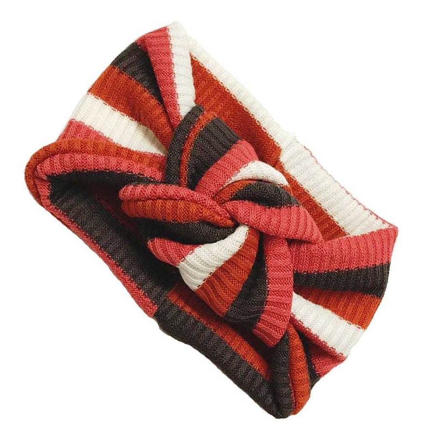 Girl Eyee Kids | Twist Knot Headband, Rust Stripe