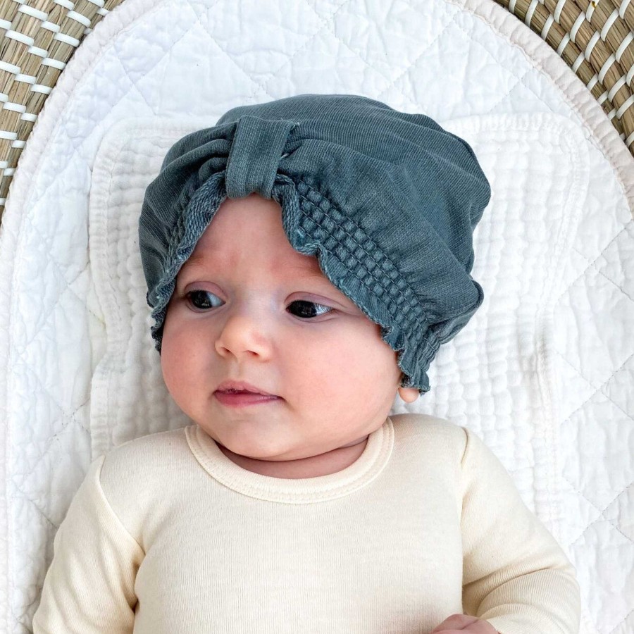 Girl L'ovedbaby | French Terry Knotted Turban, Moonstone