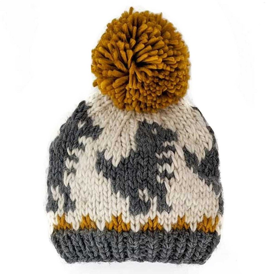 Accessories Huggalugs | T-Rex Knit Pom Hat