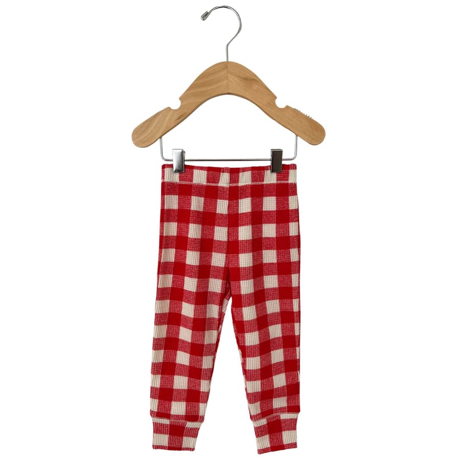 Girl SpearmintLOVE | Organic Waffle 2-Piece Set, Red Plaid