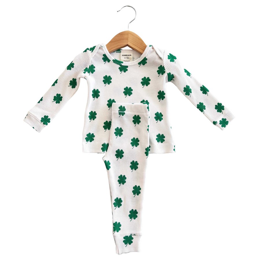 Girl SpearmintLOVE | Organic Waffle 2-Piece Set, Clover