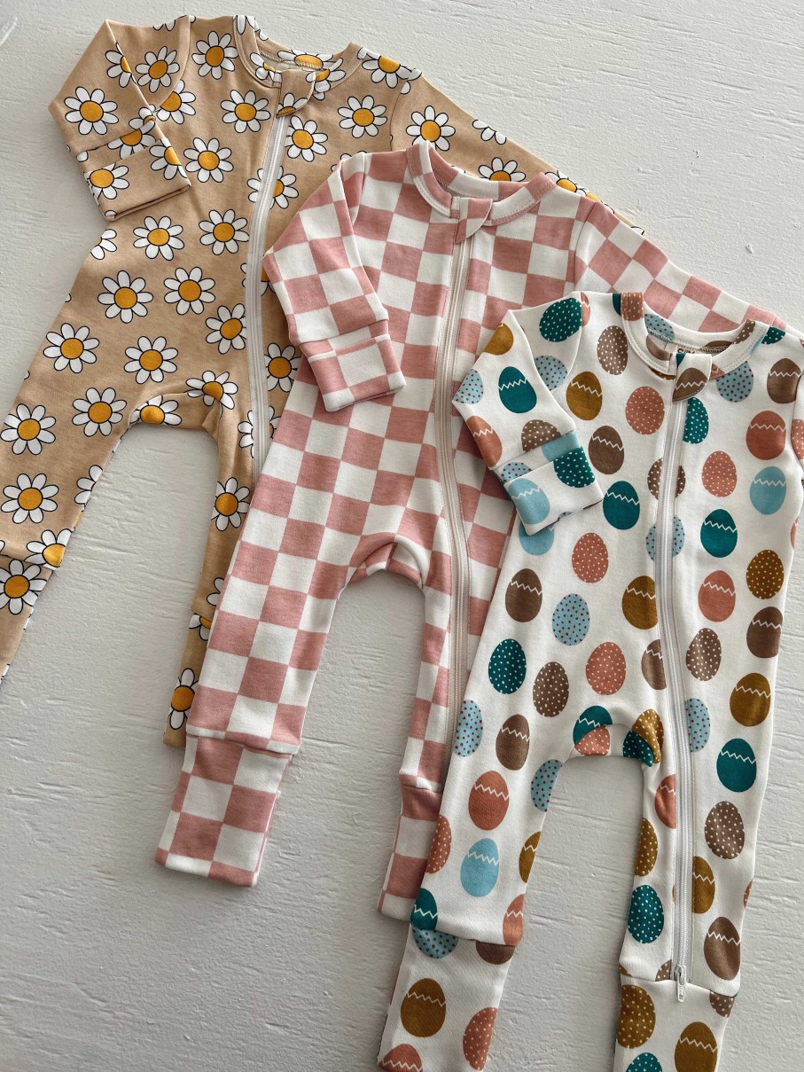 Boy SIIX Collection | Easter Egg Hunt / Organic 2-Way Zip Romper