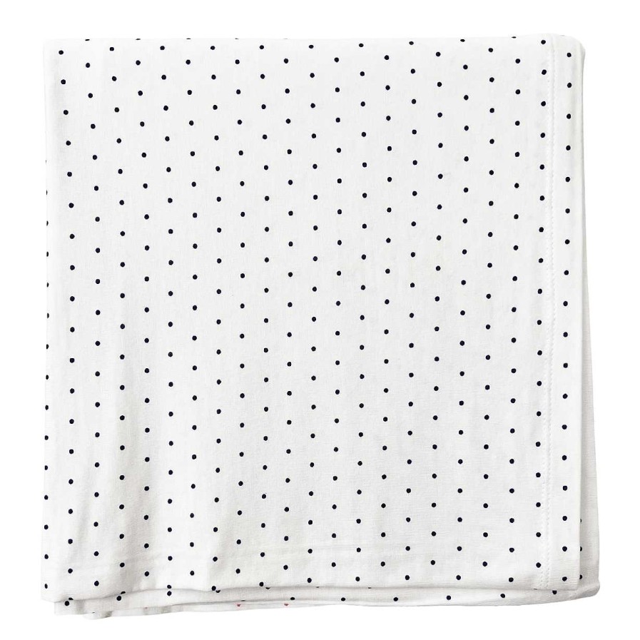 Baby Stuff SpearmintLOVE | Stretch Swaddle Blanket, Navy Polka Dot