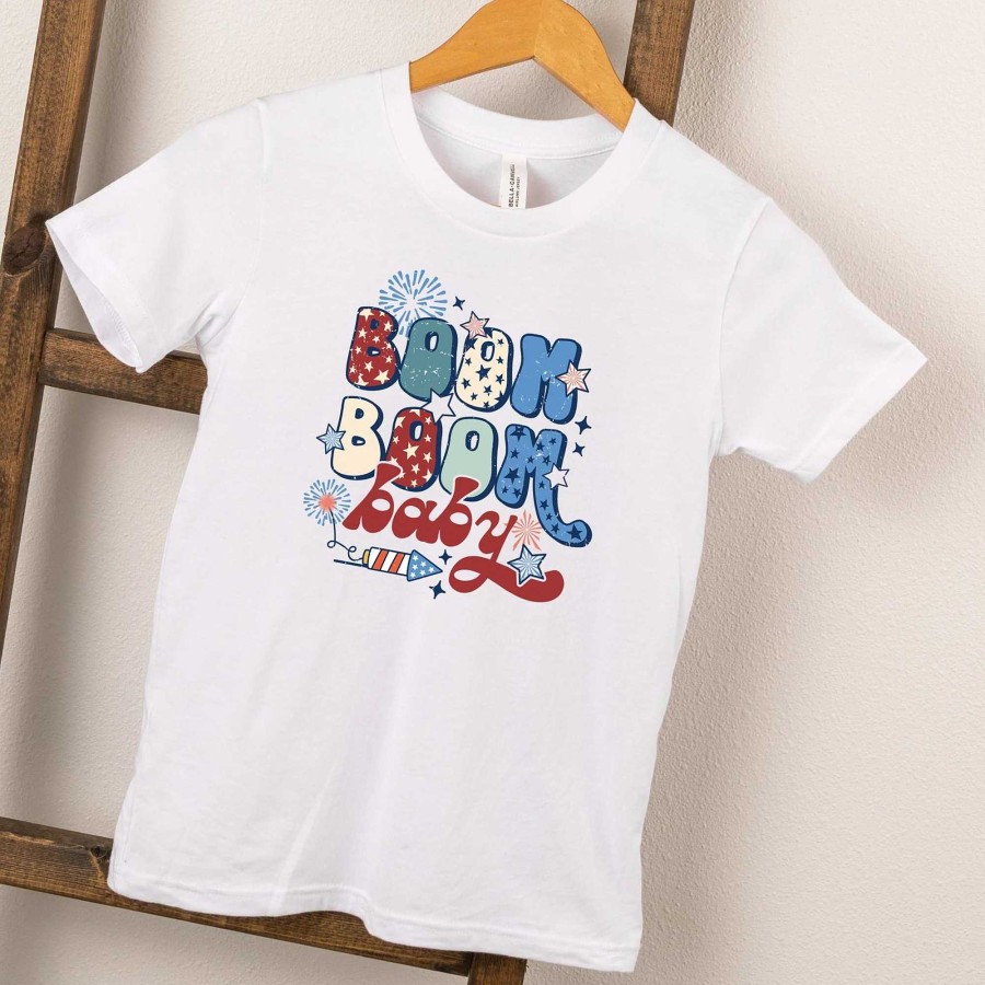 Boy The Juniper Shop | Boom Boom Baby Firework Short Sleeve Tee, White