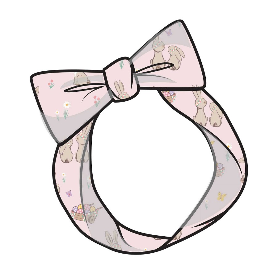 Girl Angel Dear | Knot Headband, Pink Bunnies