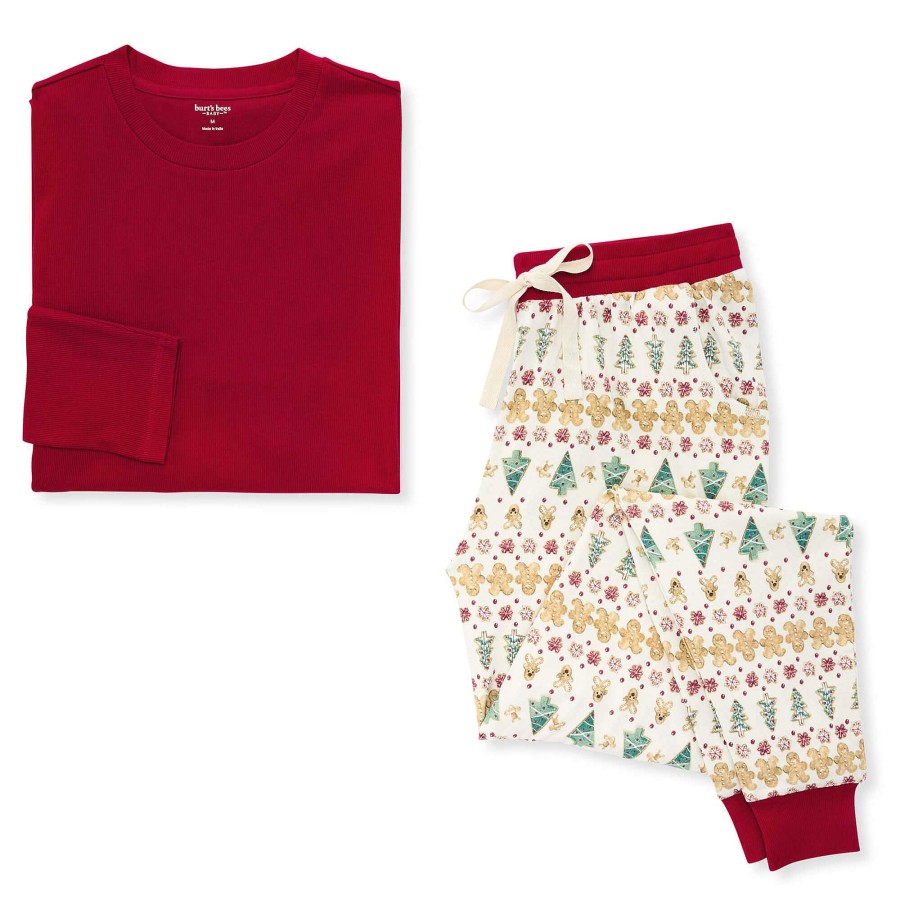 Girl Burt's Bees Baby | Adult Women'S Tee & Jogger Pajama Set, Gingerbread Fair Isle